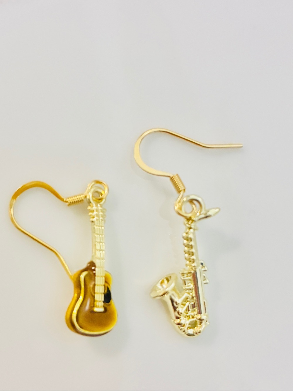 Guitar Saxophone musician earrings, music festival earrings
